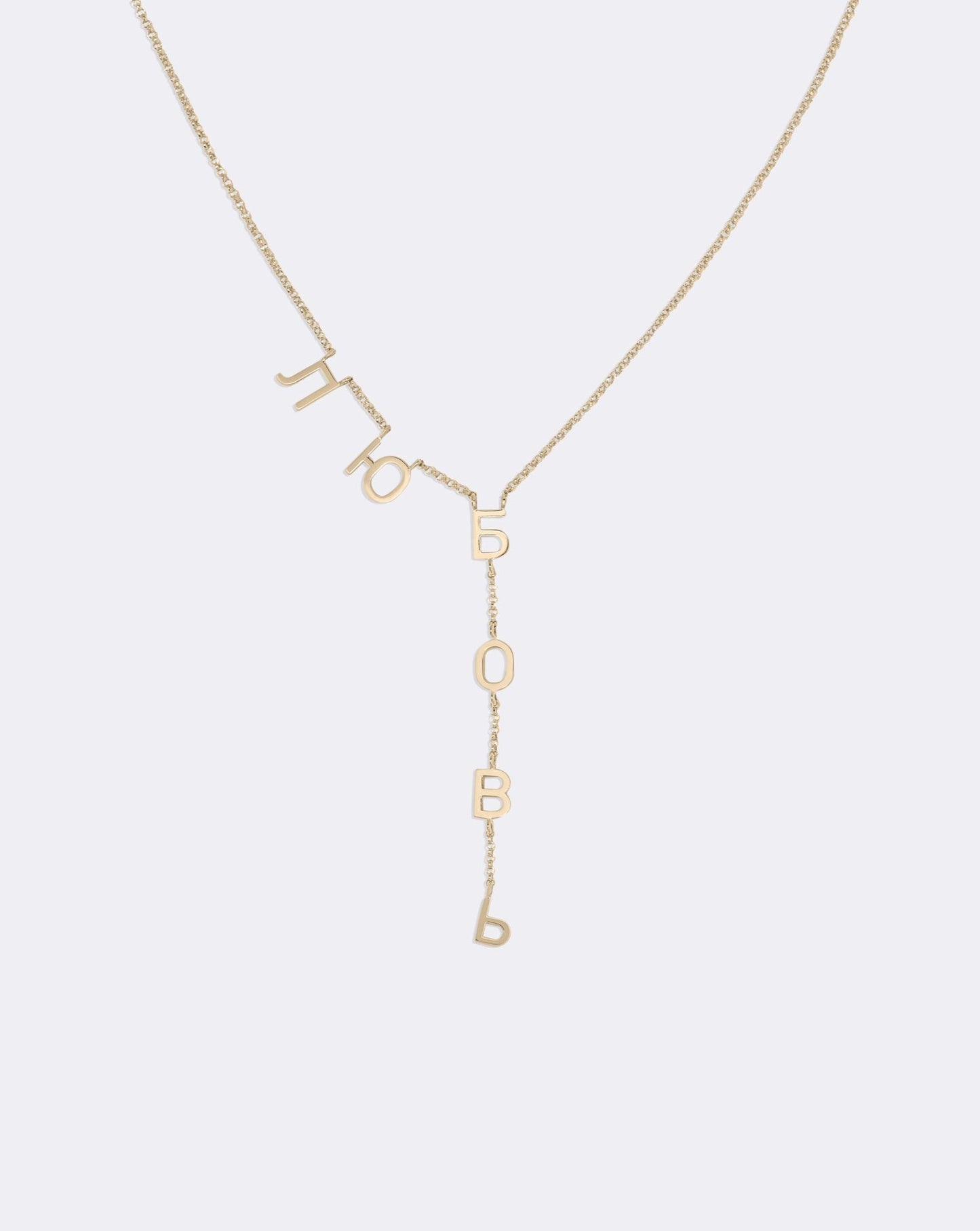 Yellow gold ЛЮБОВЬ necklace