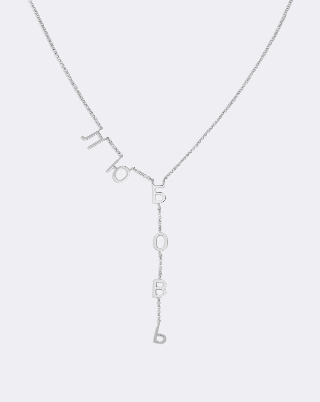 White gold ЛЮБОВЬ necklace