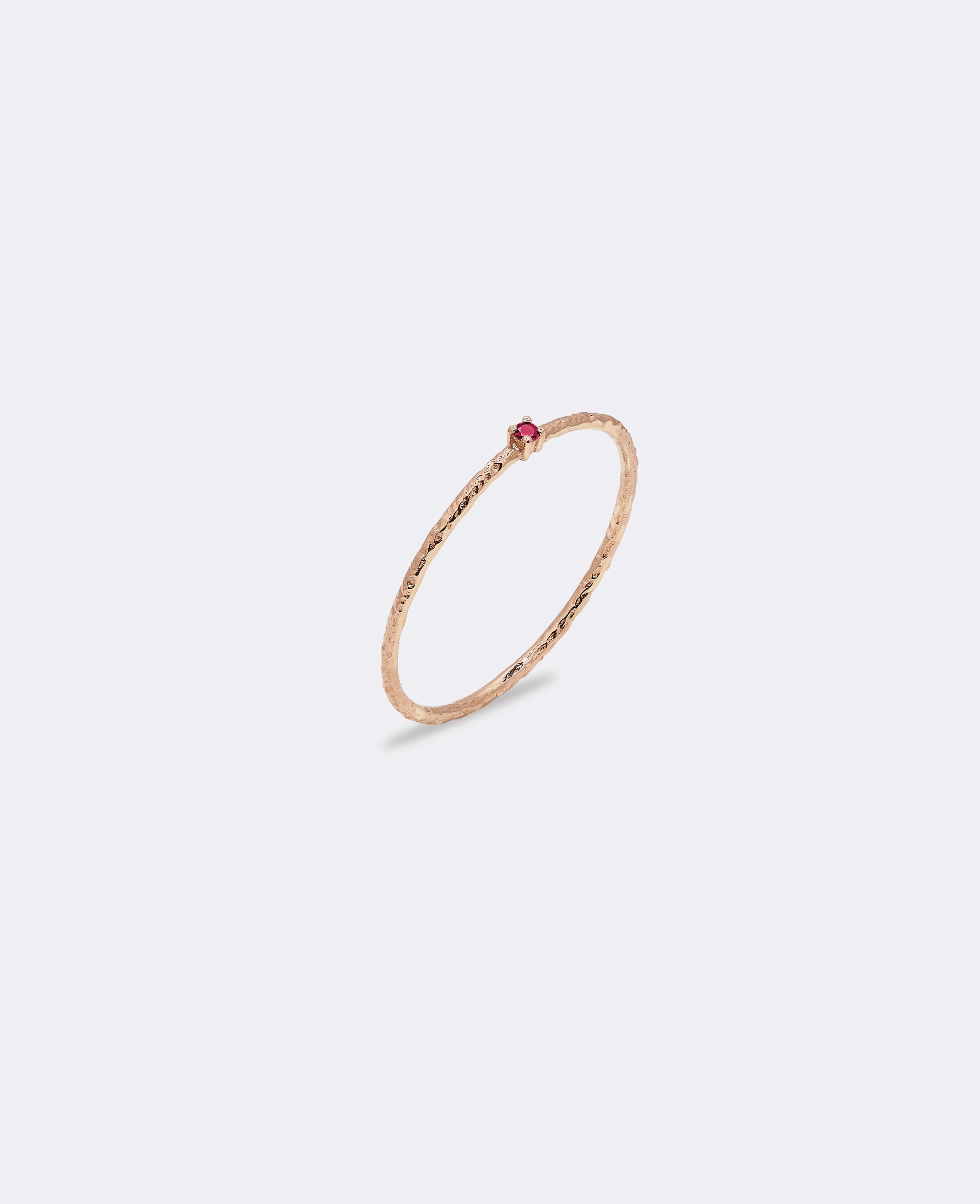 Bague texturée en or rose