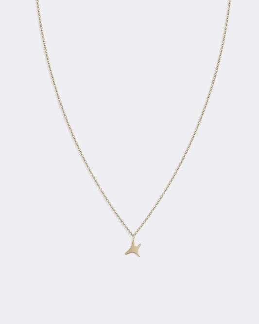 Yellow gold aumi star necklace