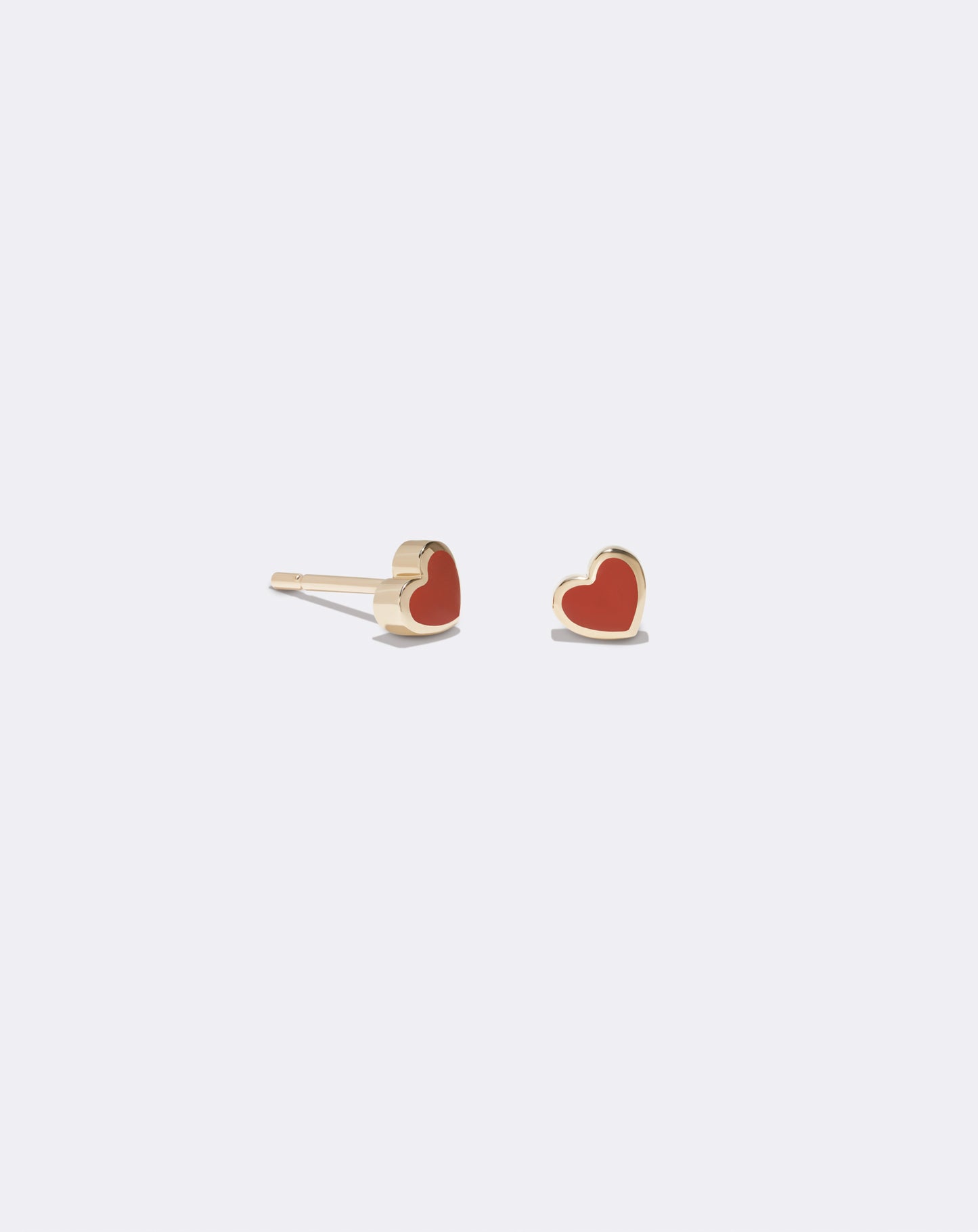 Yellow gold Coral heart earrings