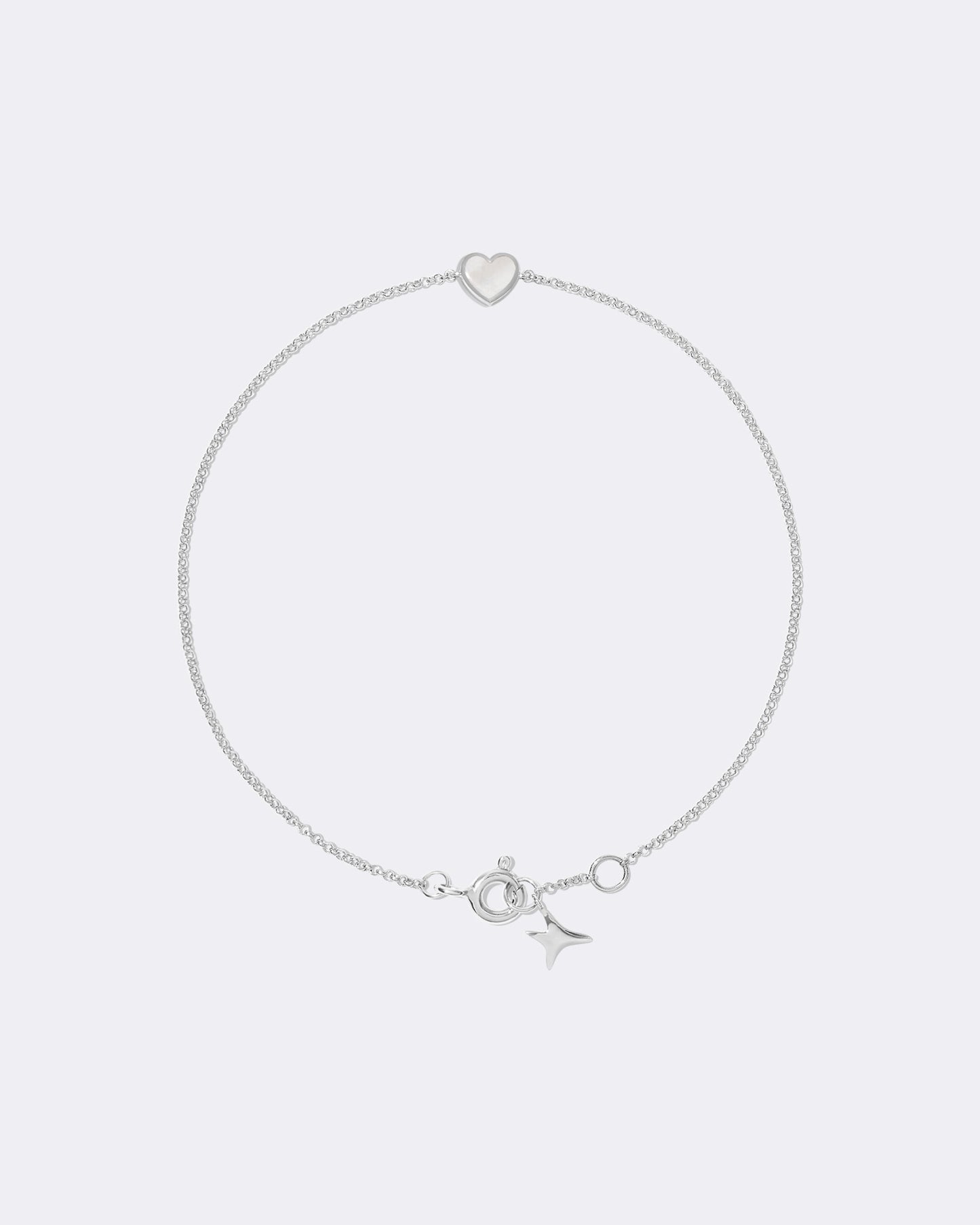 White gold Pearl heart bracelet