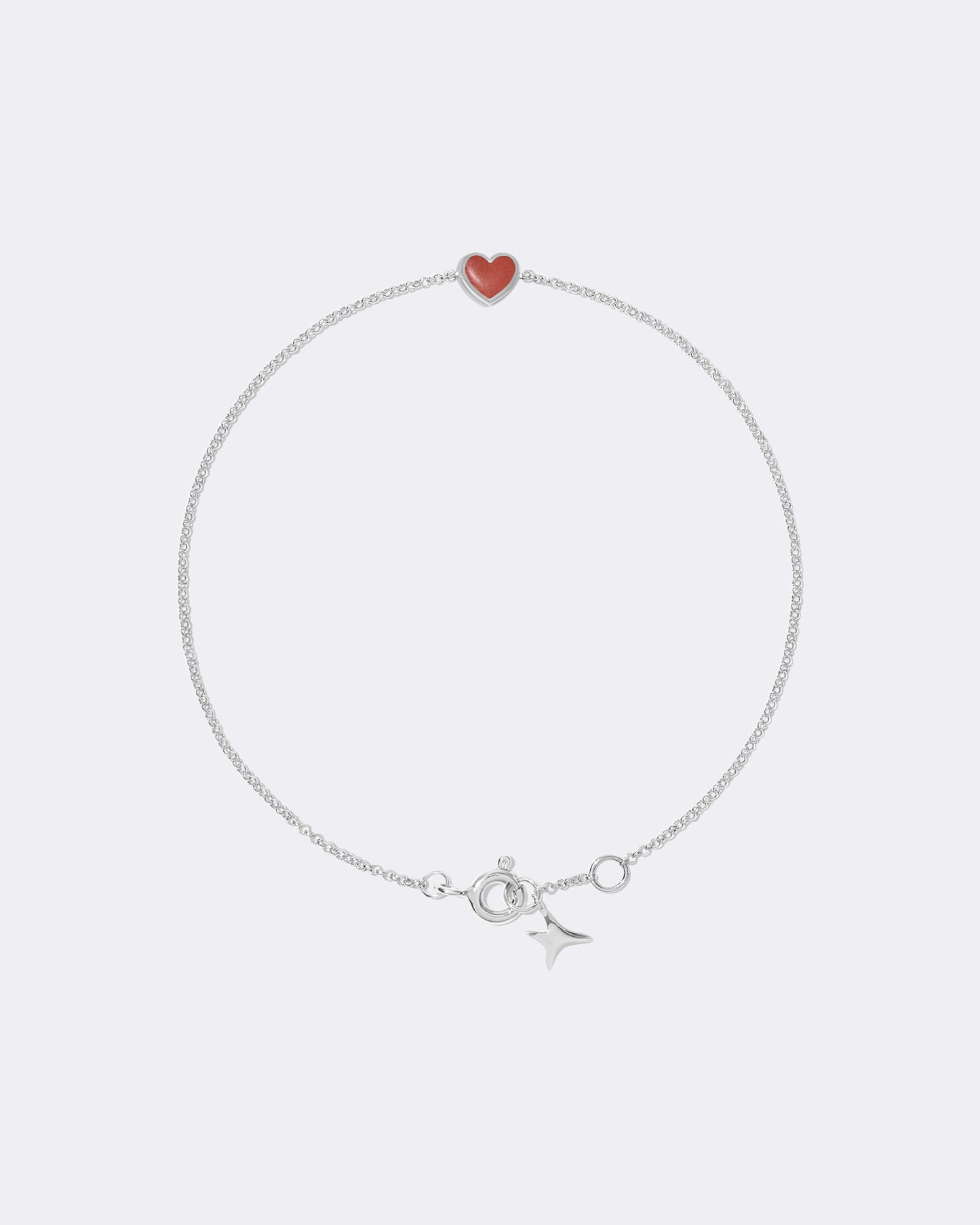 White gold Coral heart bracelet