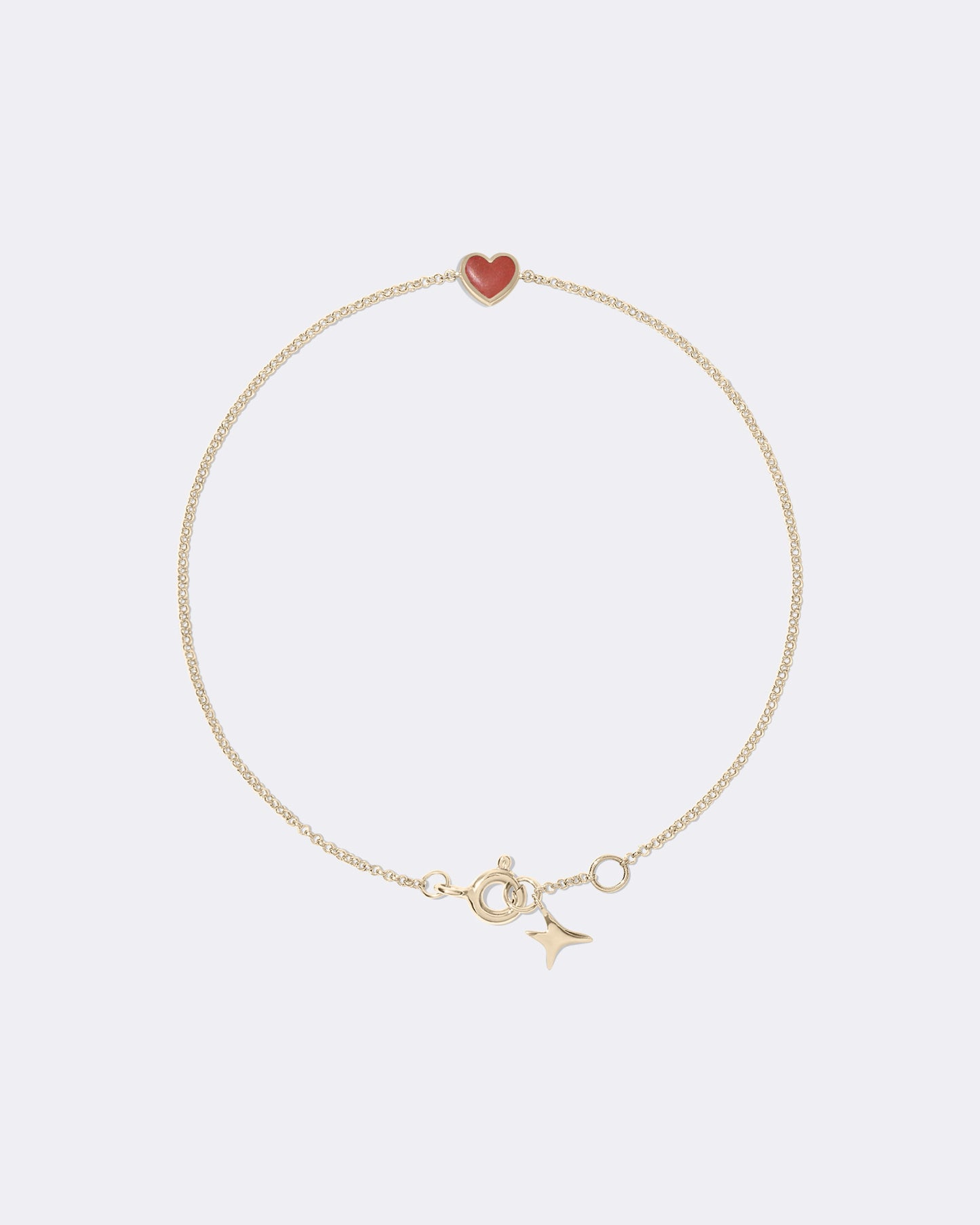 Bracelet cœur en corail et or jaune