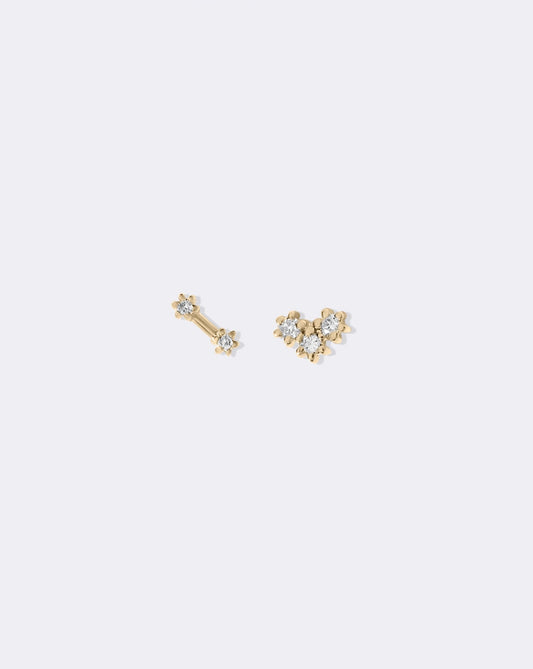 Yellow gold constellation earrings