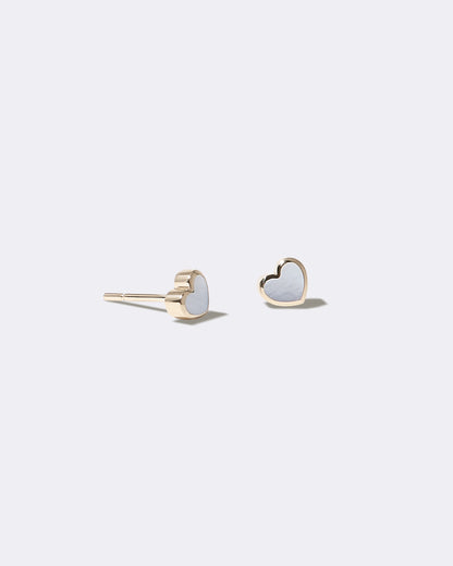 Yellow gold Pearl heart earrings