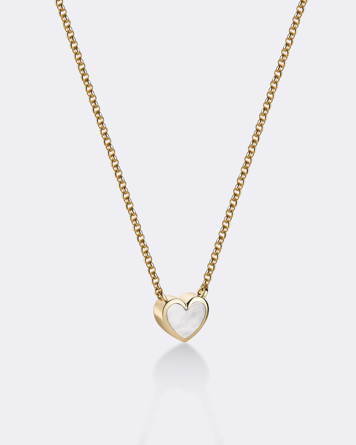 Yellow gold Pearl heart necklace