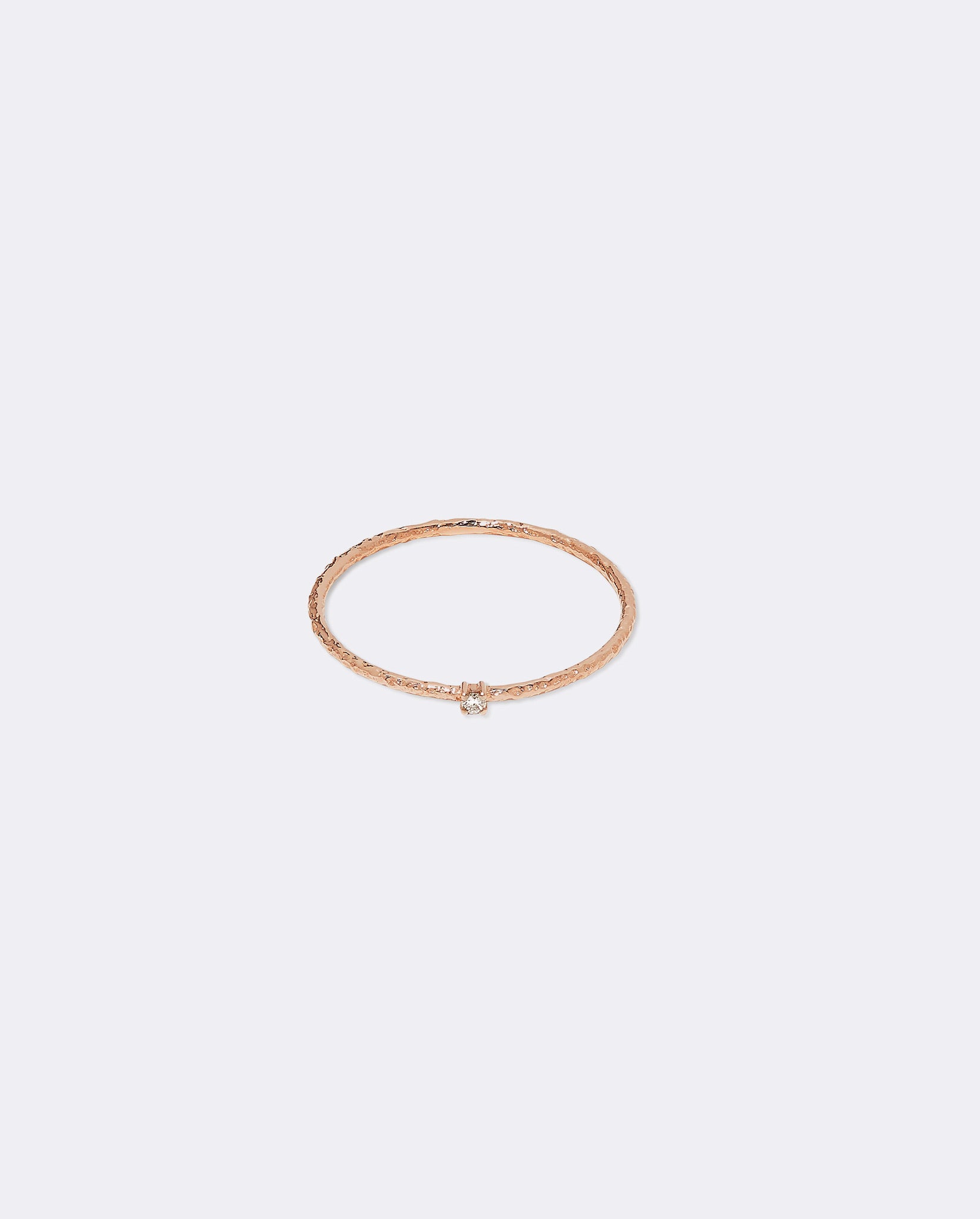 Bague texturée en or rose