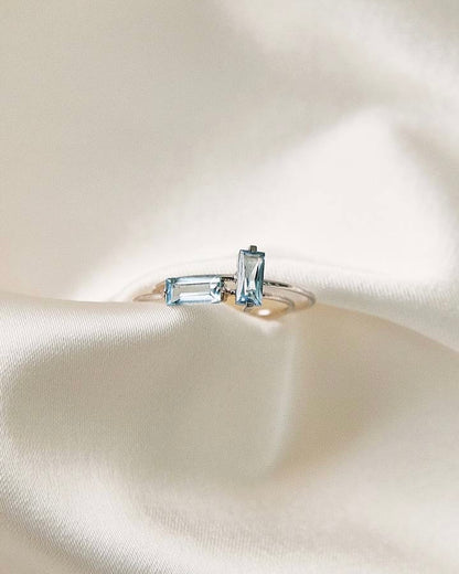 White gold My color sky topaz ring