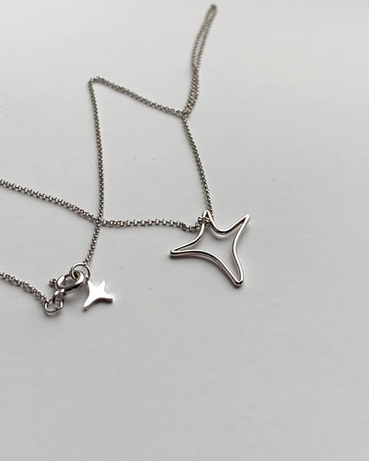 White gold Big aumi star necklace