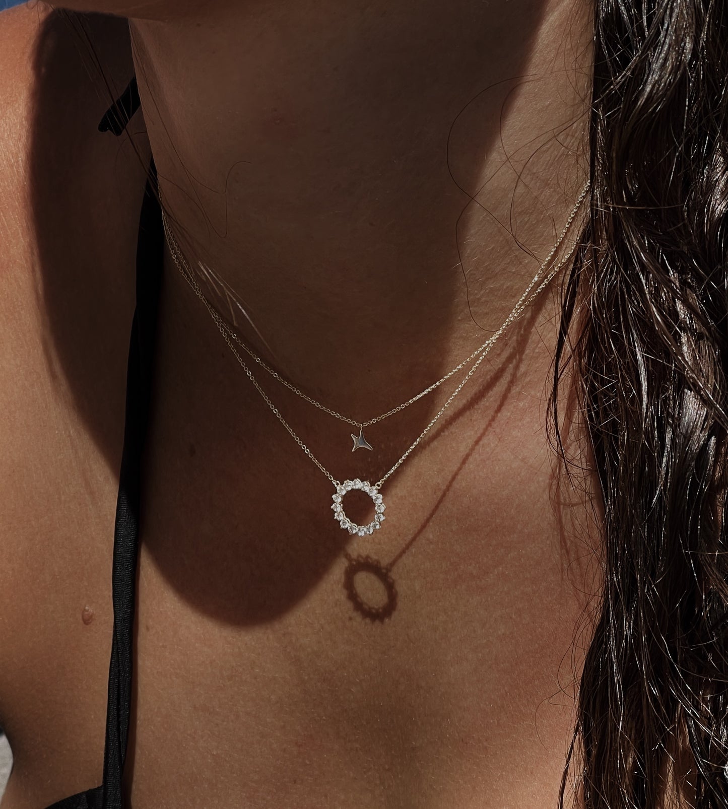 Rose gold aumi star necklace