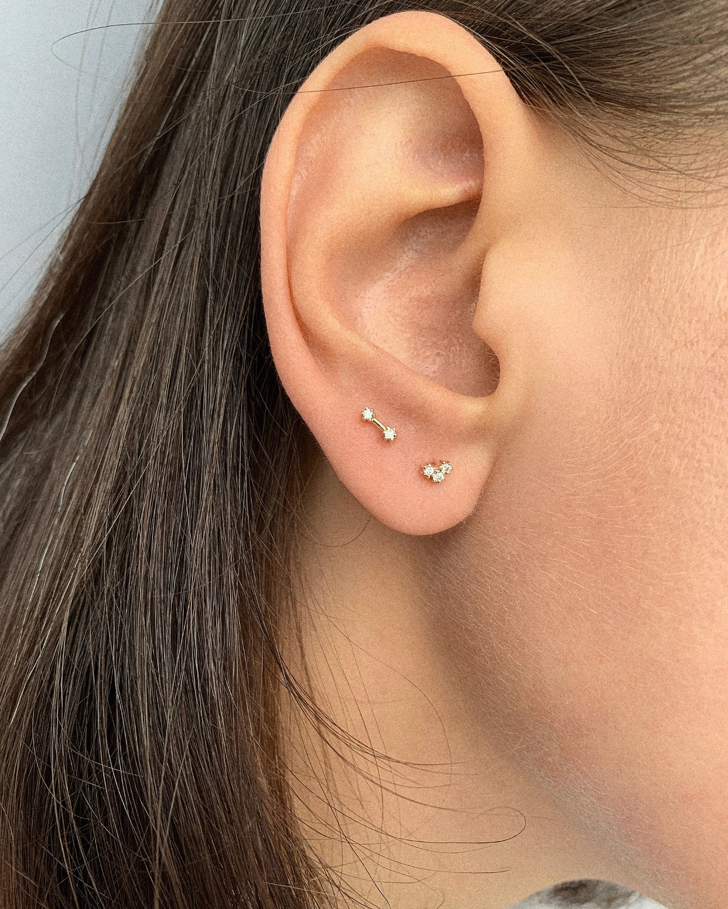 White gold constellation earrings