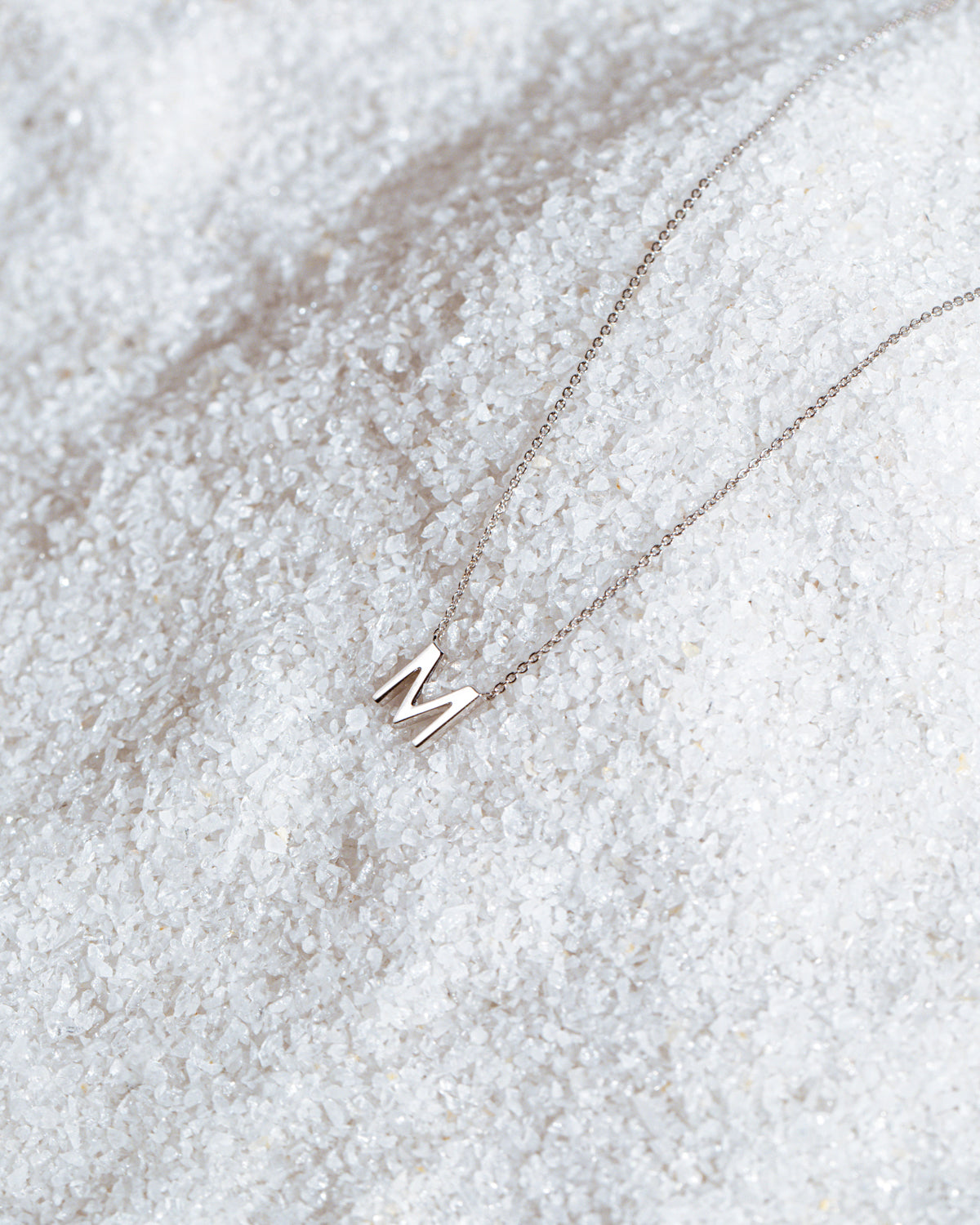 Collier Lettres en Or Blanc