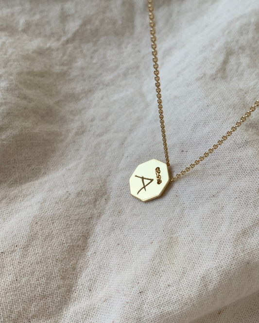 Yellow gold Letters medallion