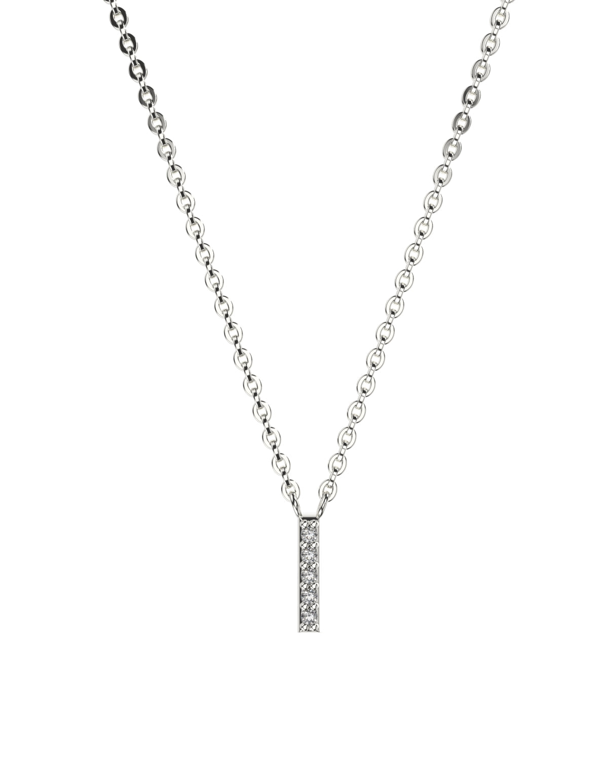 Collier Lettres en Diamant et Or Blanc