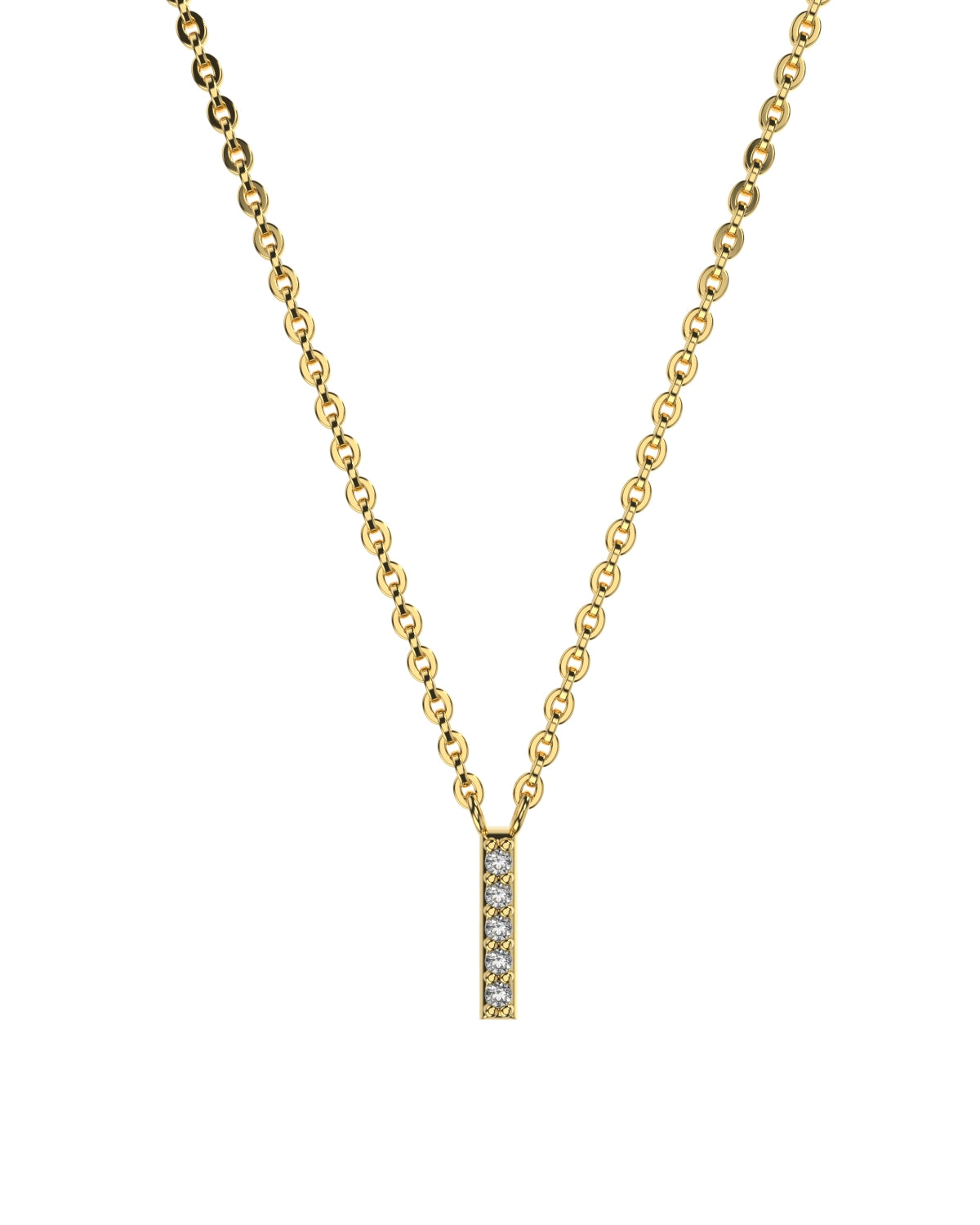 Collar de letras de diamantes en oro amarillo