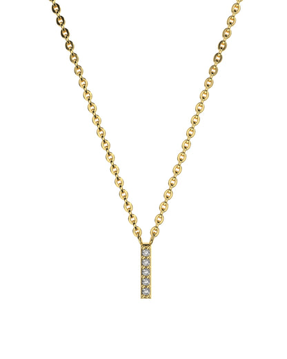 Yellow gold Diamond Letters necklace