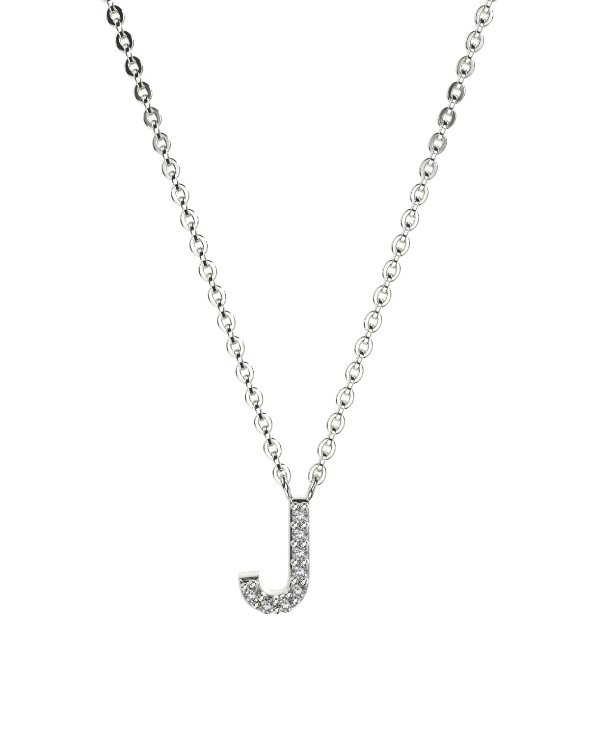 Collier Lettres en Diamant et Or Blanc