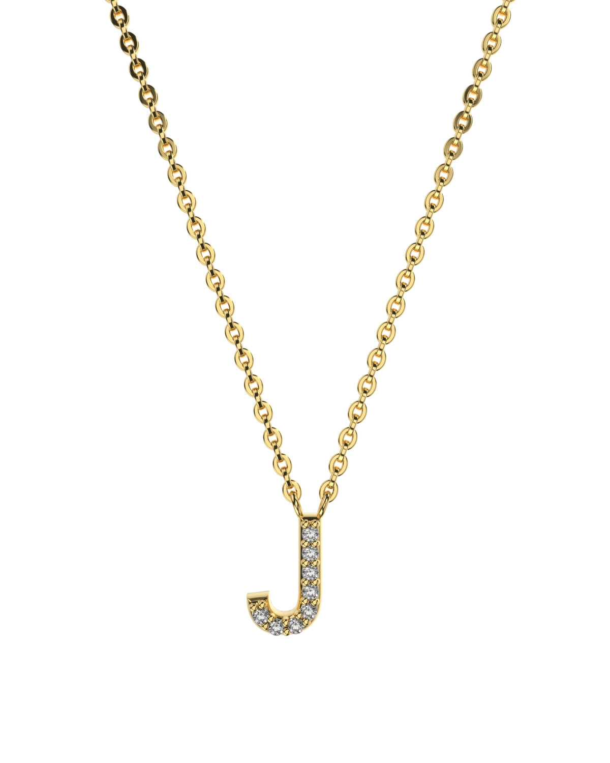 Collar de letras de diamantes en oro amarillo