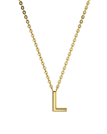 Collier lettres en or jaune