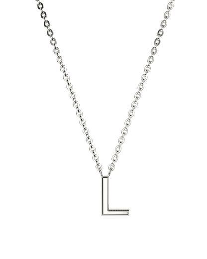 Collar de letras en oro blanco 