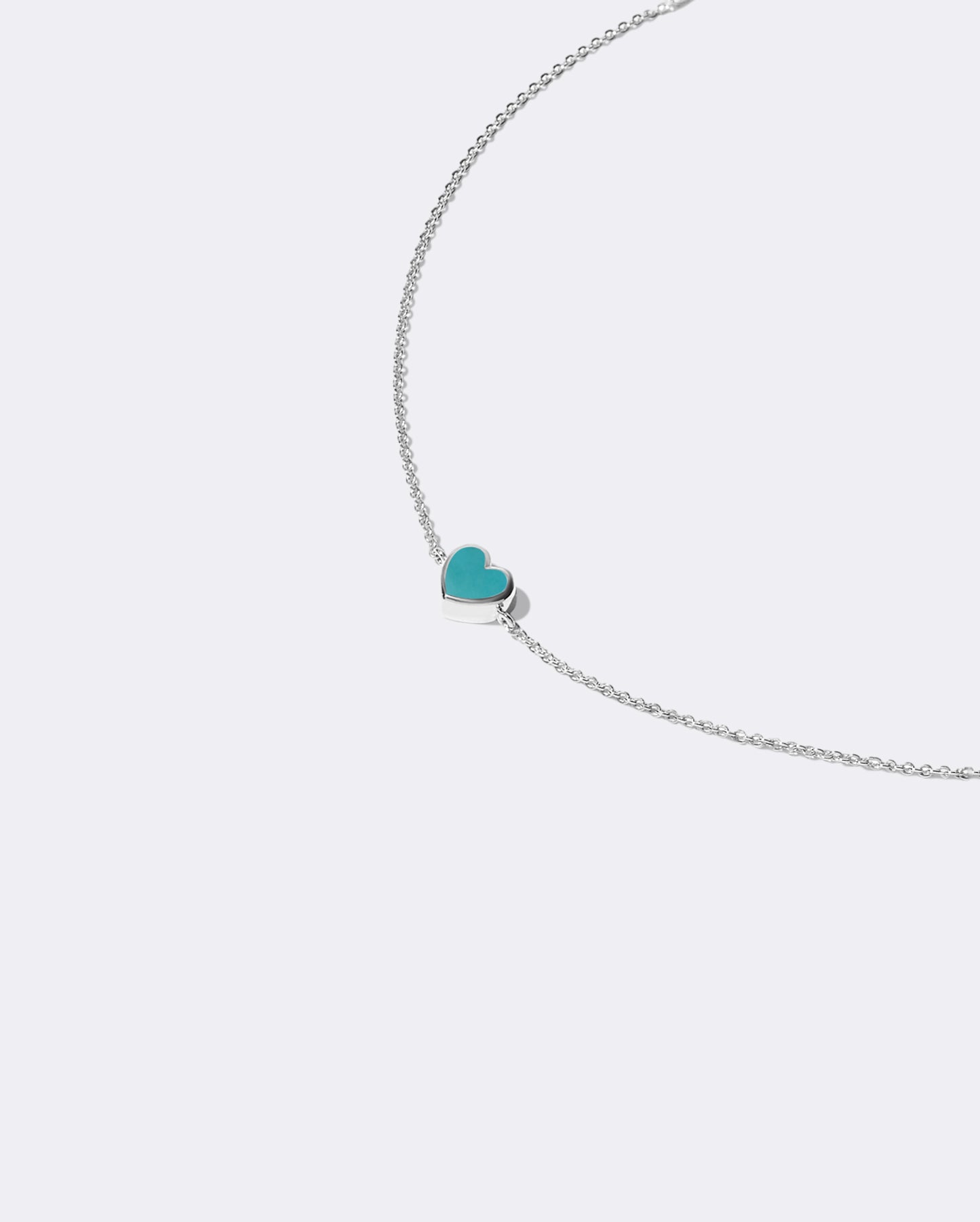 White gold Turquoise heart bracelet