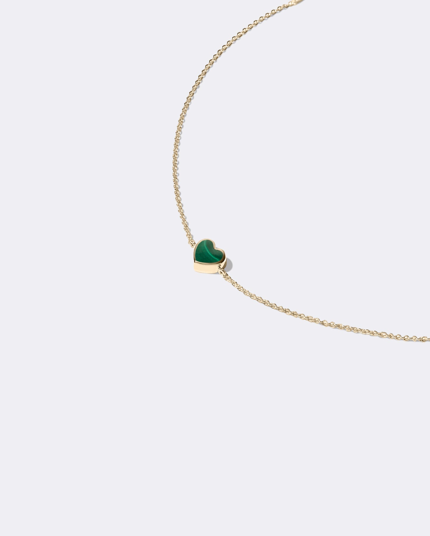 Yellow gold Malachite heart bracelet