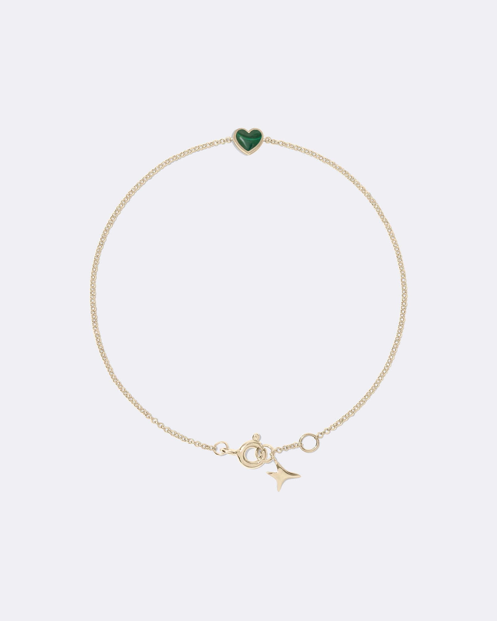 Yellow gold Malachite heart bracelet