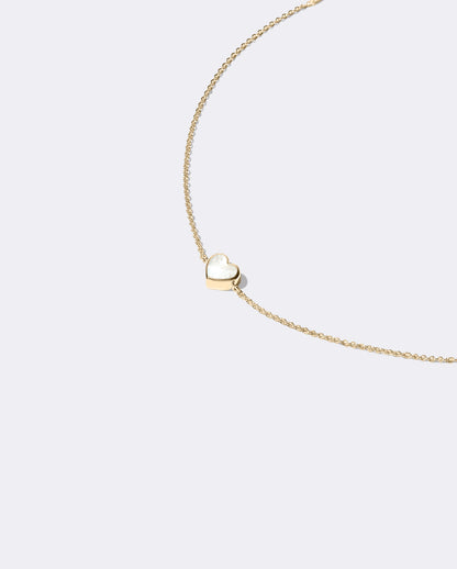 Yellow gold Pearl heart bracelet