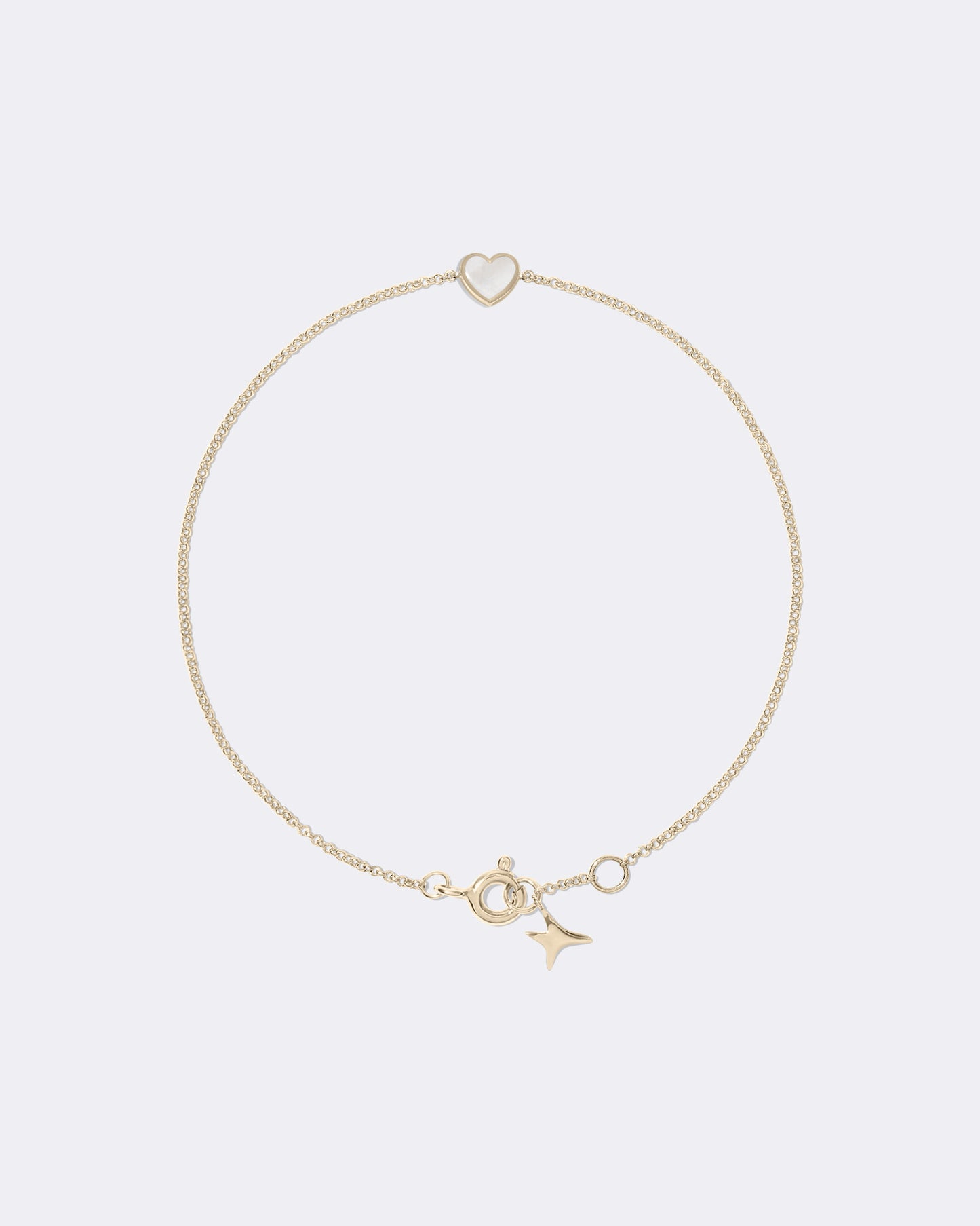 Yellow gold Pearl heart bracelet