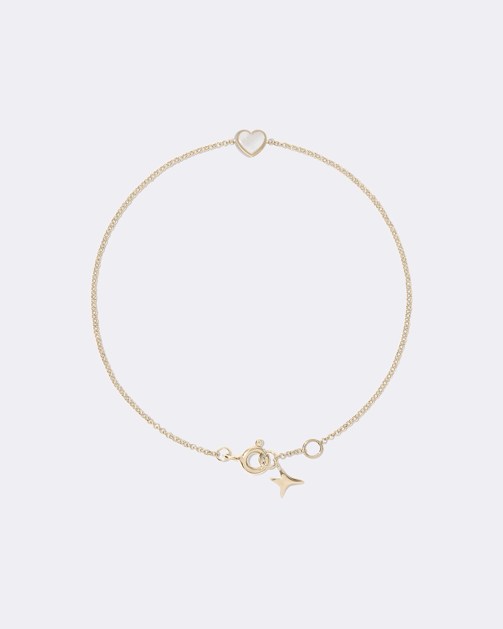 Yellow gold Pearl heart bracelet