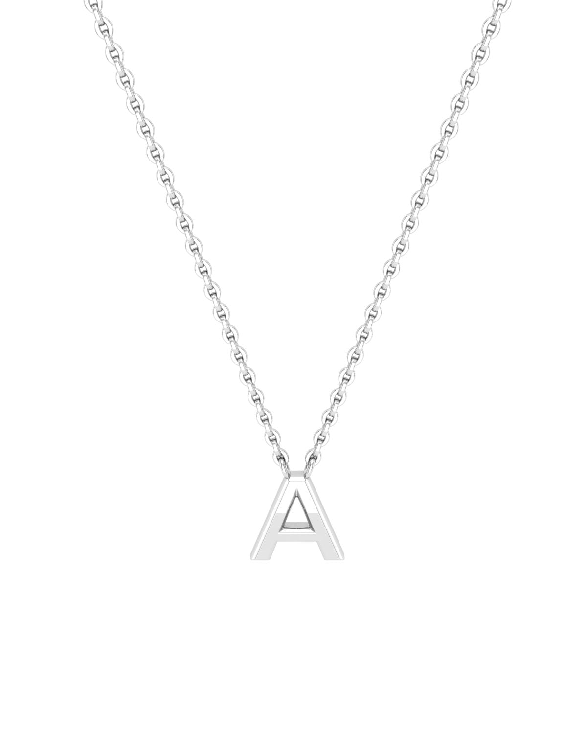 Collier Lettres en Or Blanc