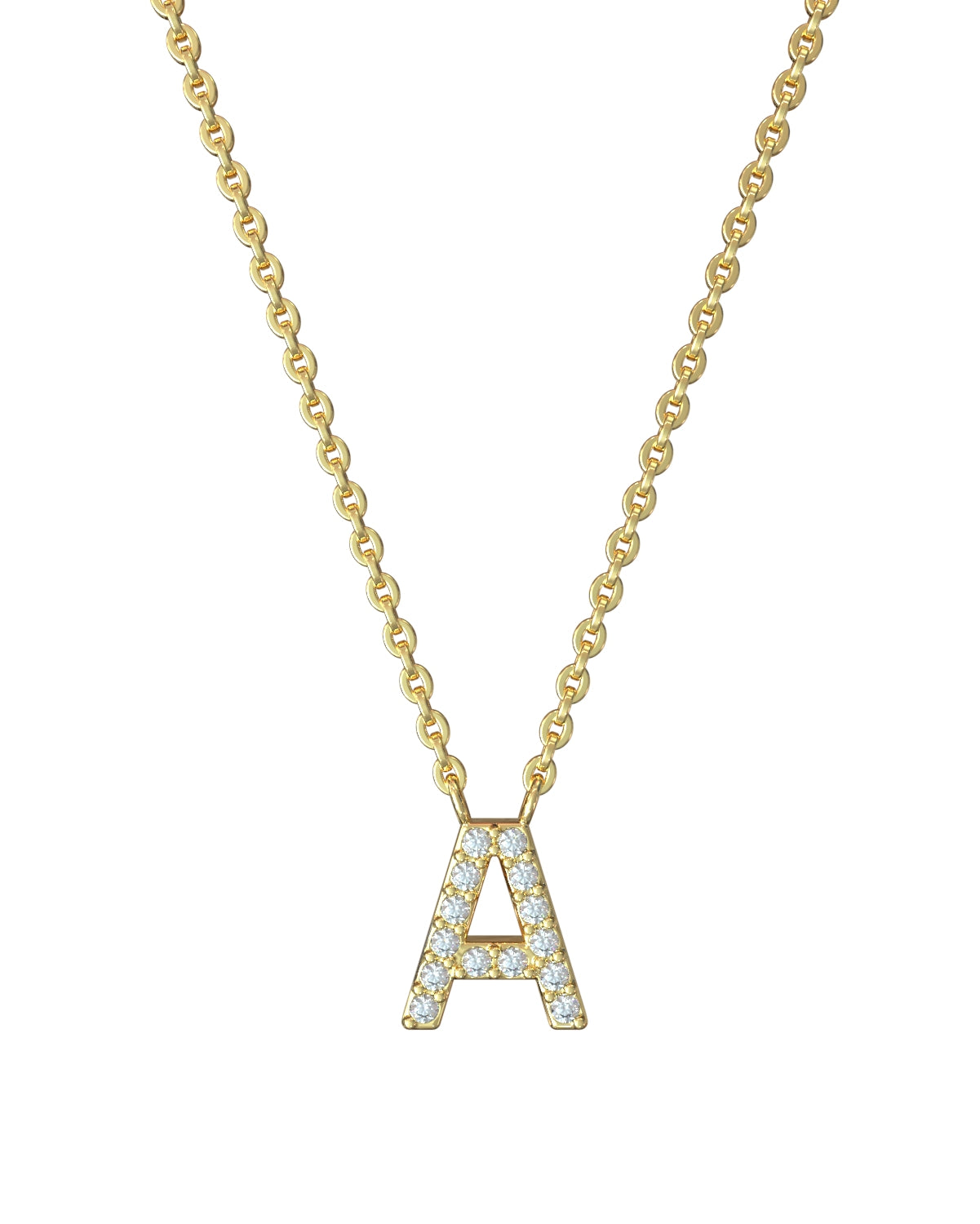 Collier Lettres en Diamant en or jaune