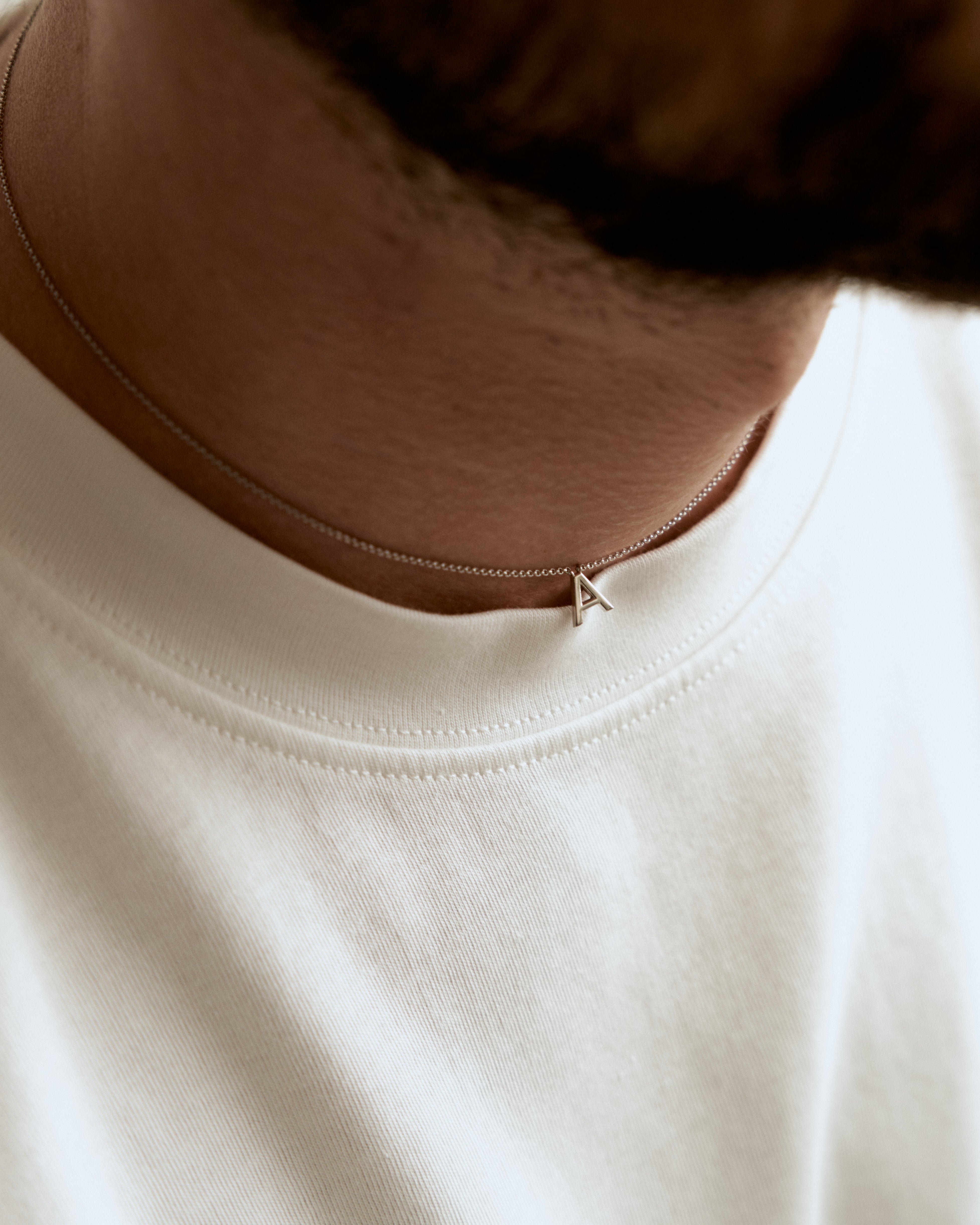 Collier Lettres en Or Blanc