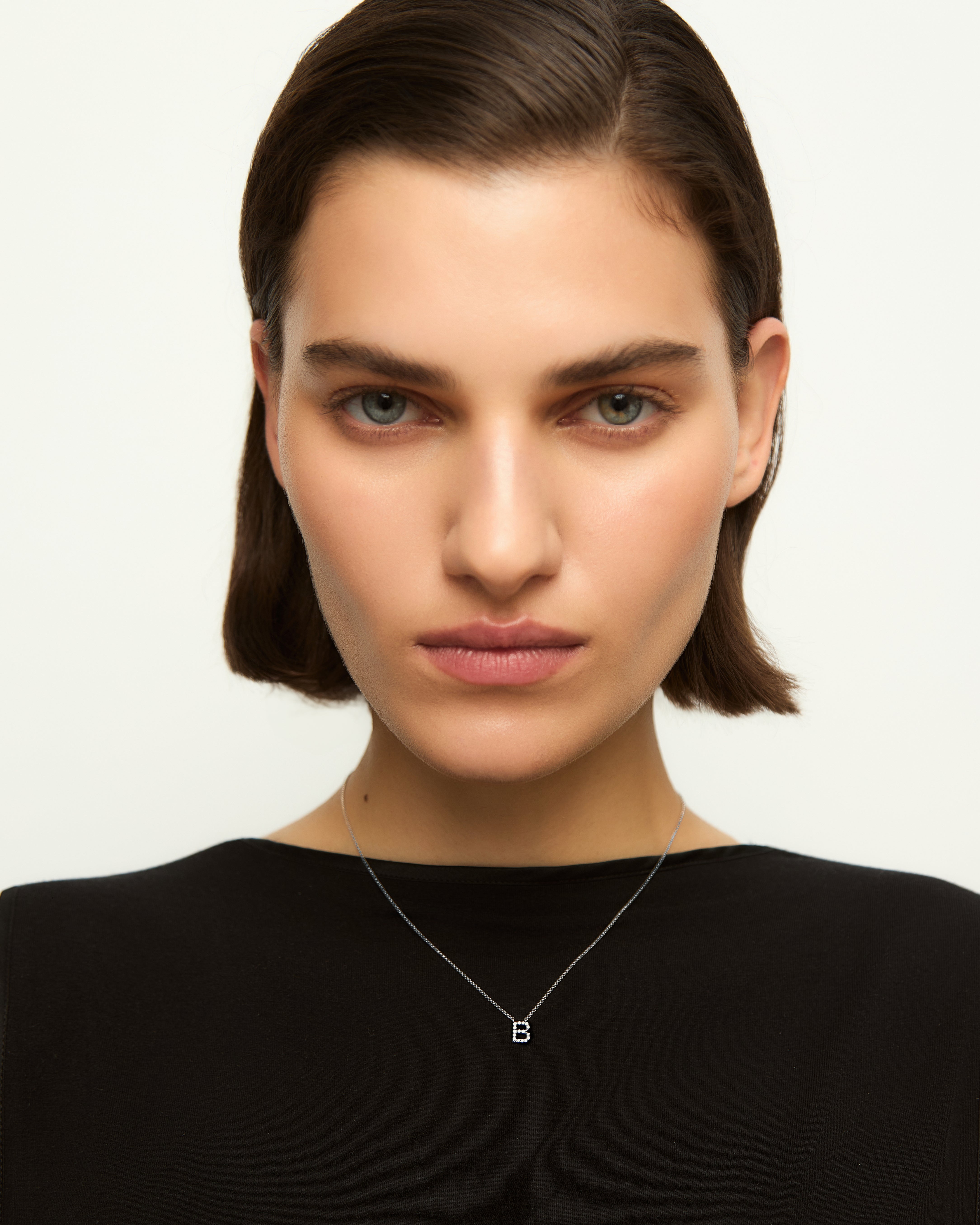White gold Diamond Letters necklace