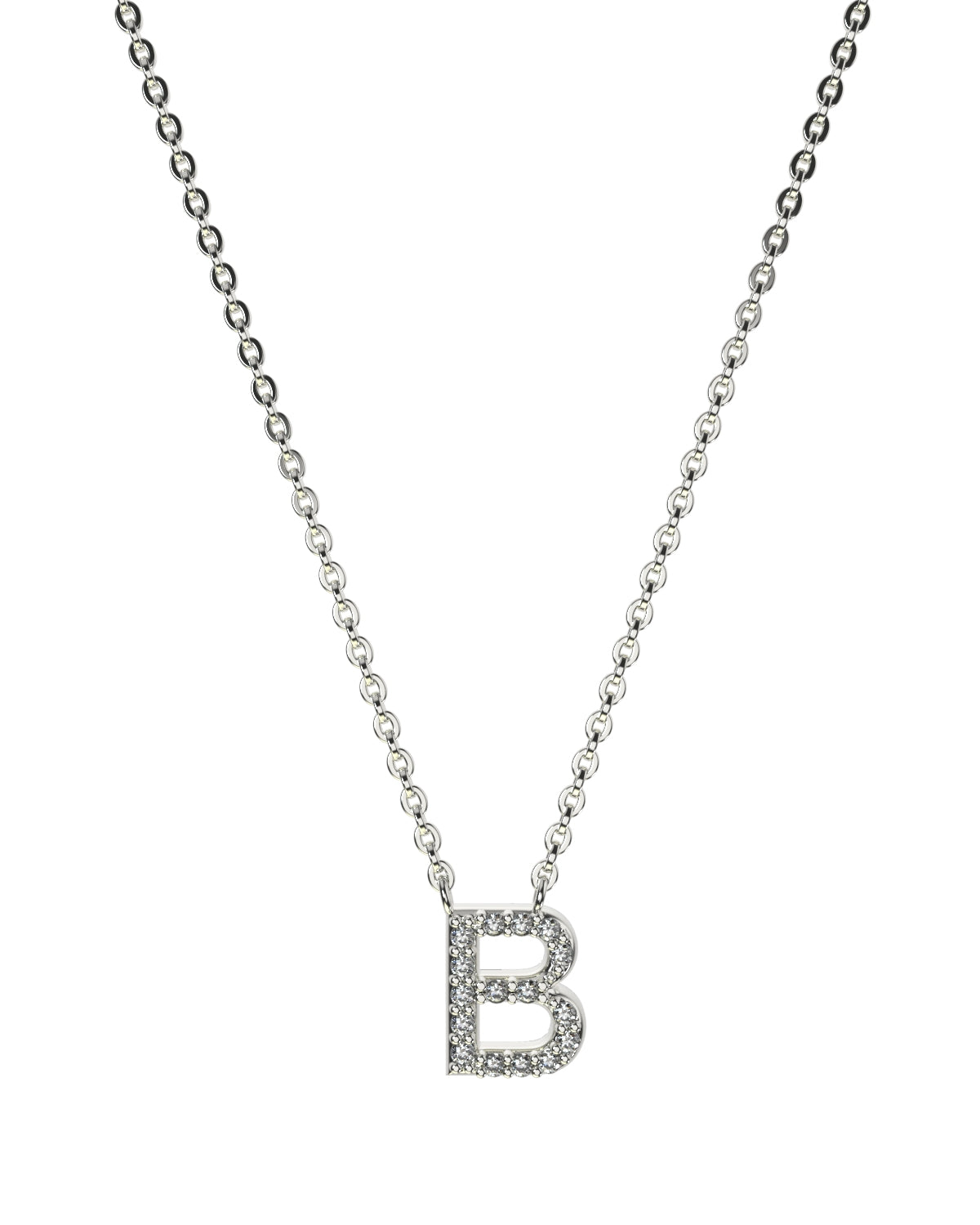 White gold Diamond Letters necklace