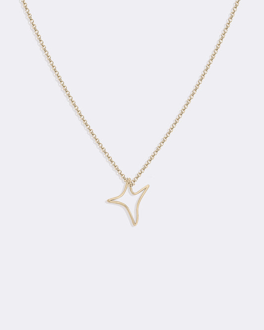Yellow gold Big aumi star necklace