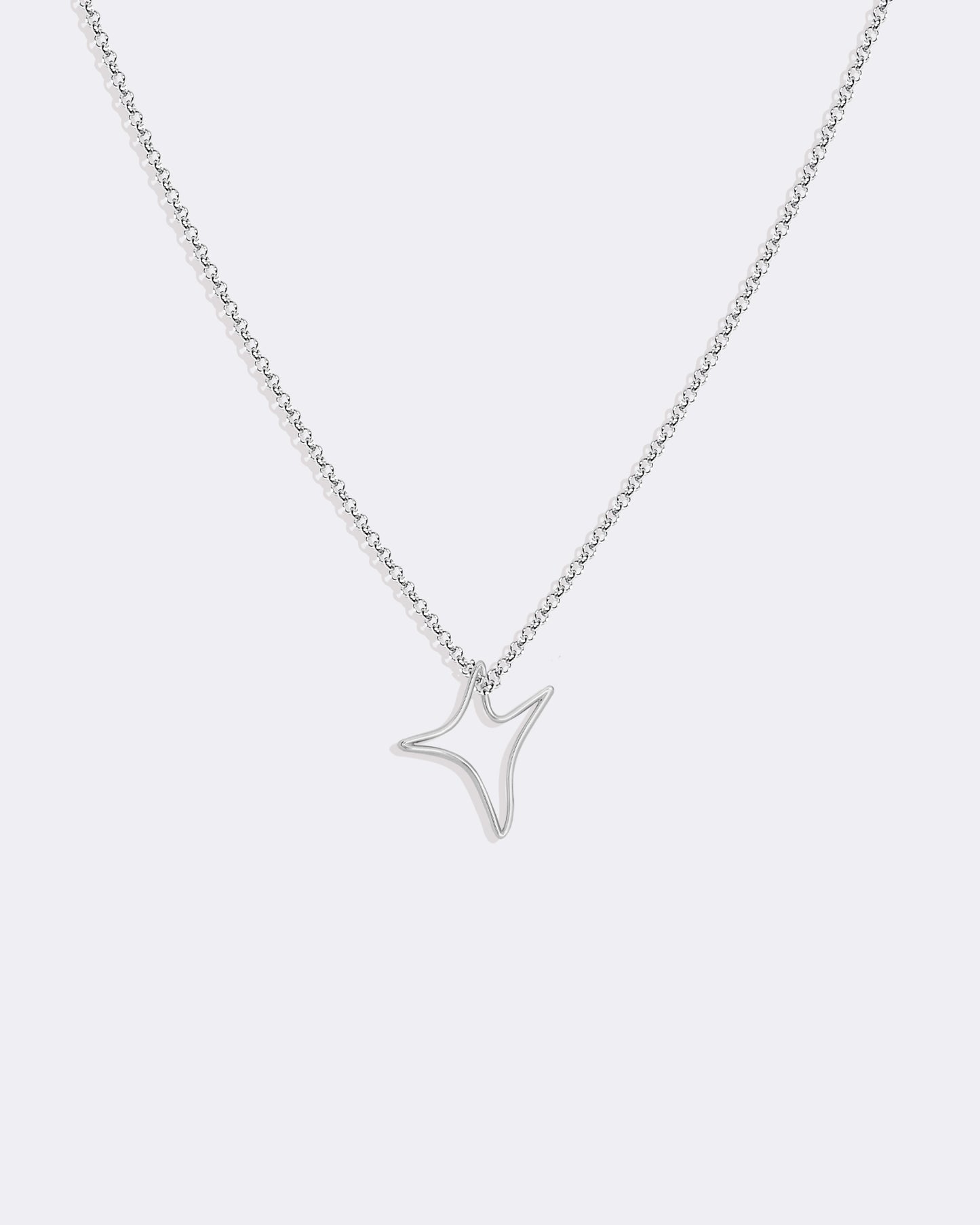 White gold Big aumi star necklace