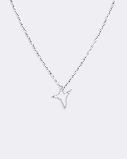 White gold Big aumi star necklace