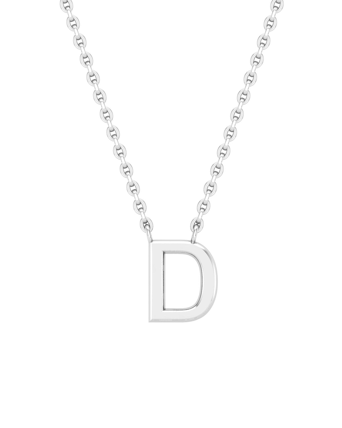 Collier Lettres en Or Blanc