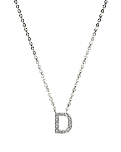 Collier Lettres en Diamant et Or Blanc