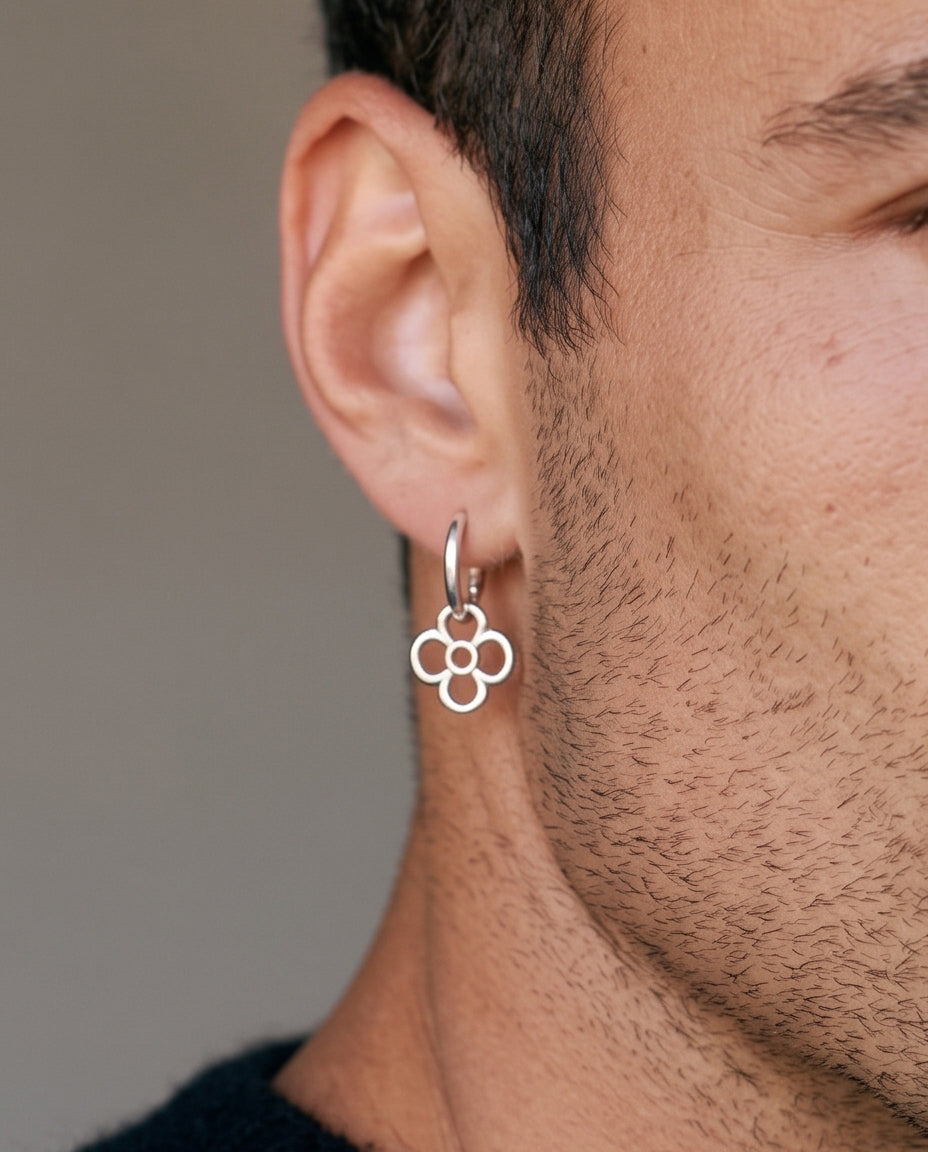 LITTLE BARCELONA ROSE silver EARRING