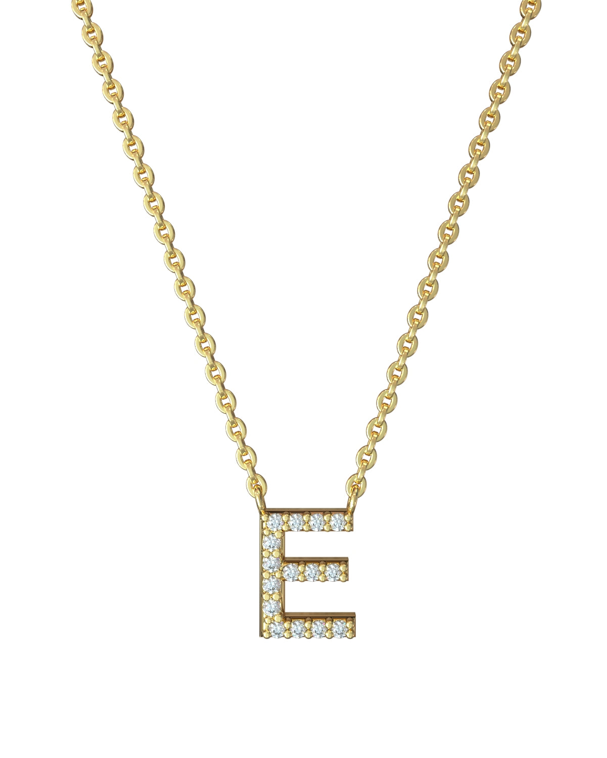 Collar de letras de diamantes en oro amarillo