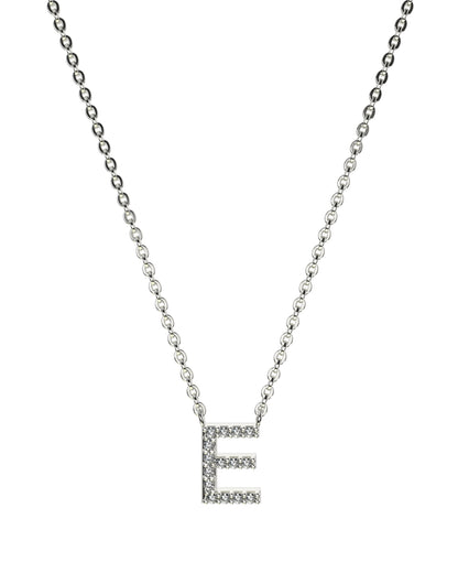 Collier Lettres en Diamant et Or Blanc