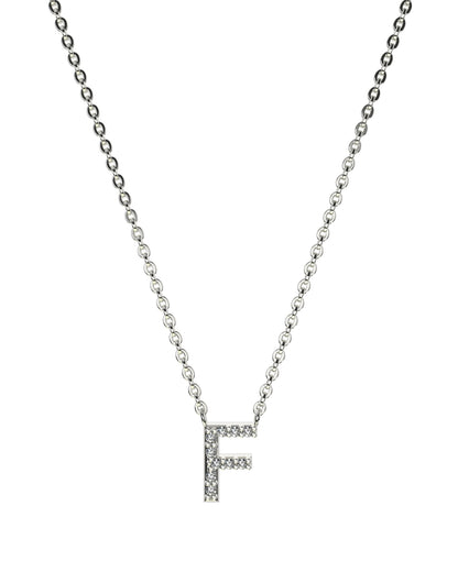 Collier Lettres en Diamant et Or Blanc