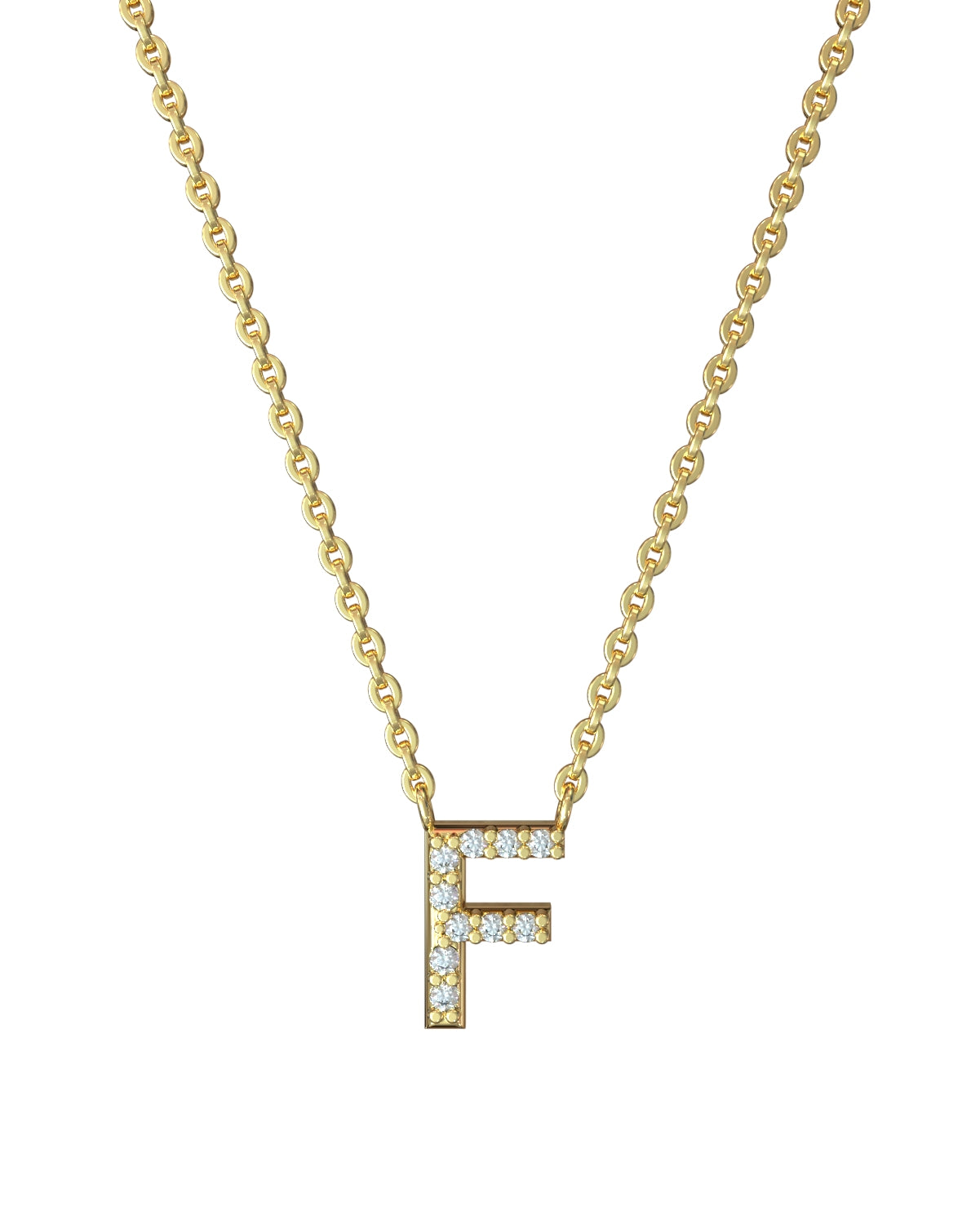 Collier Lettres en Diamant en or jaune