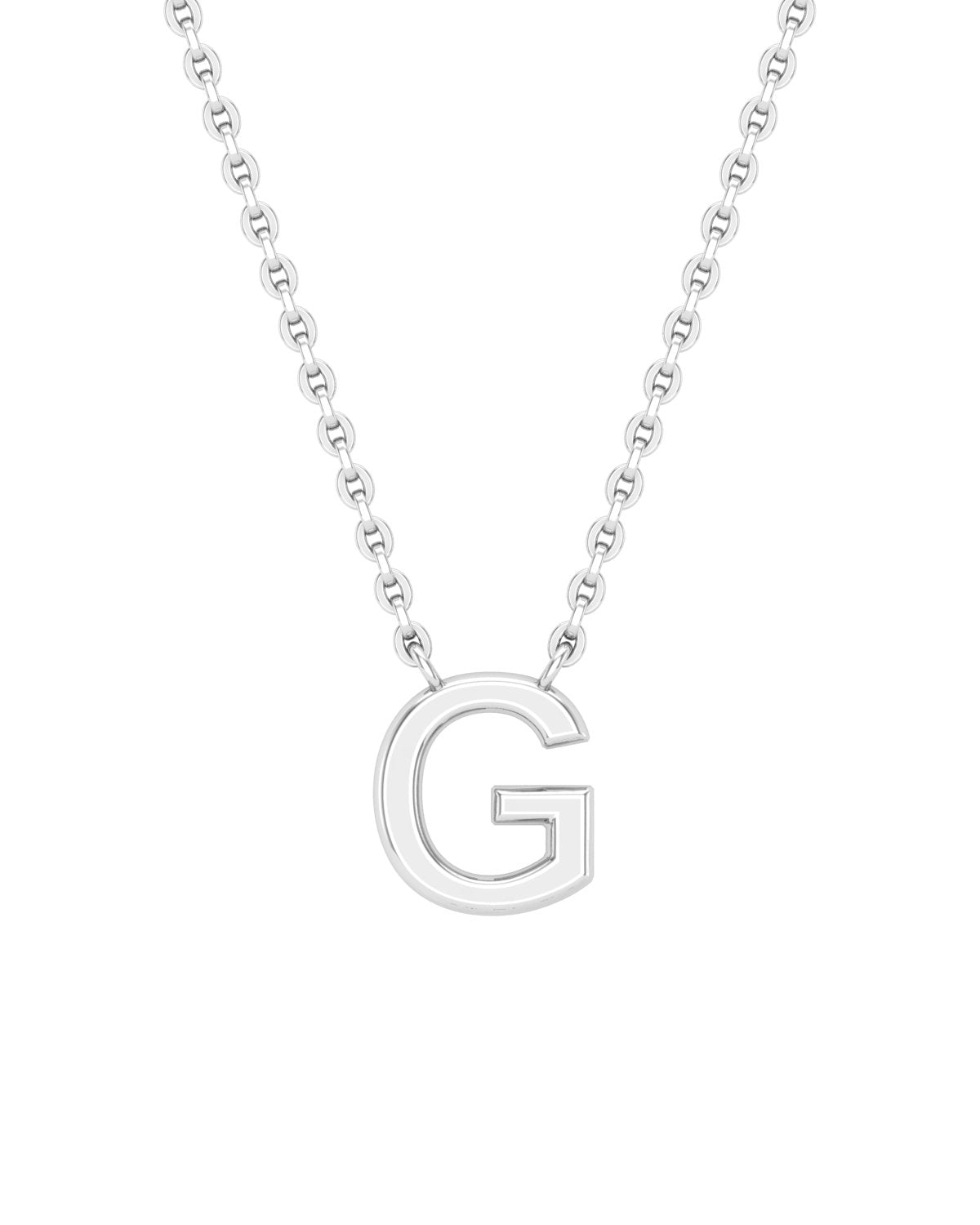 Collier Lettres en Or Blanc