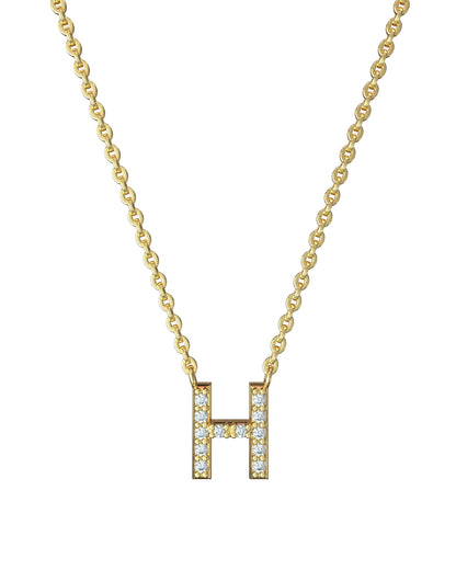 Collier Lettres en Diamant en or jaune