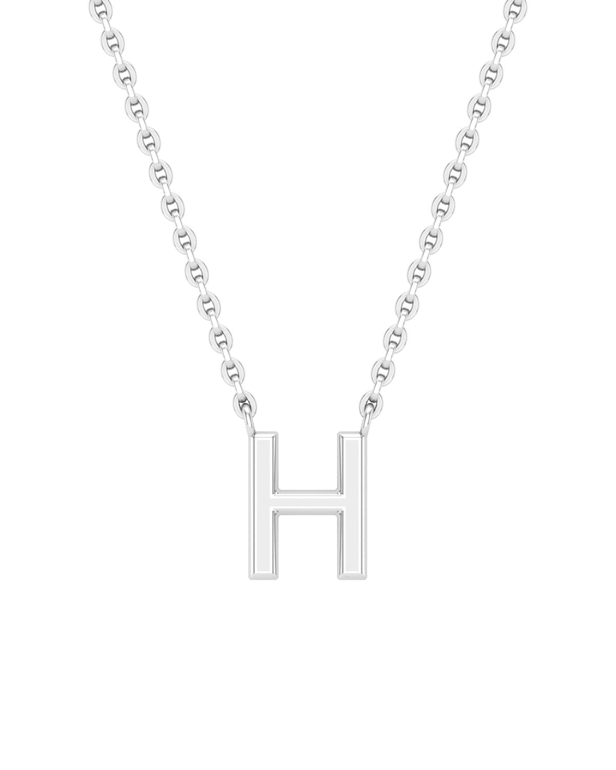 Collier Lettres en Or Blanc