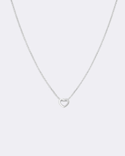 Collier cœur en or blanc